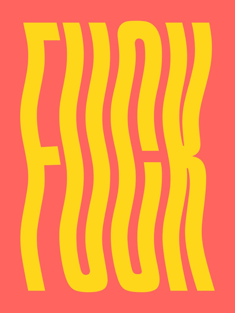 Fuck funny sassy wavy text (orange tone)