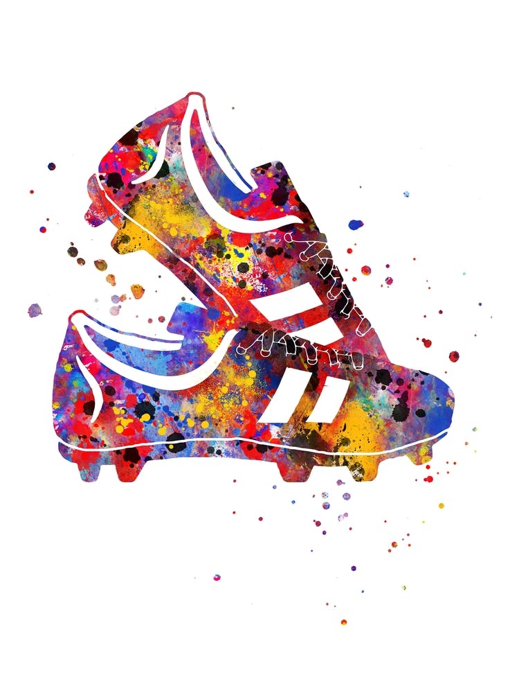 Soccer Shoes Watercolor Football