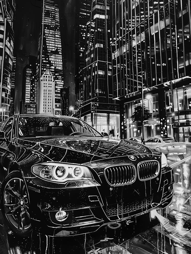 Bmw 5 Series At Night