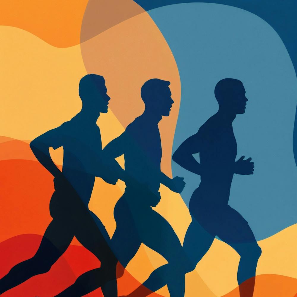 Silhouettes Of Runners