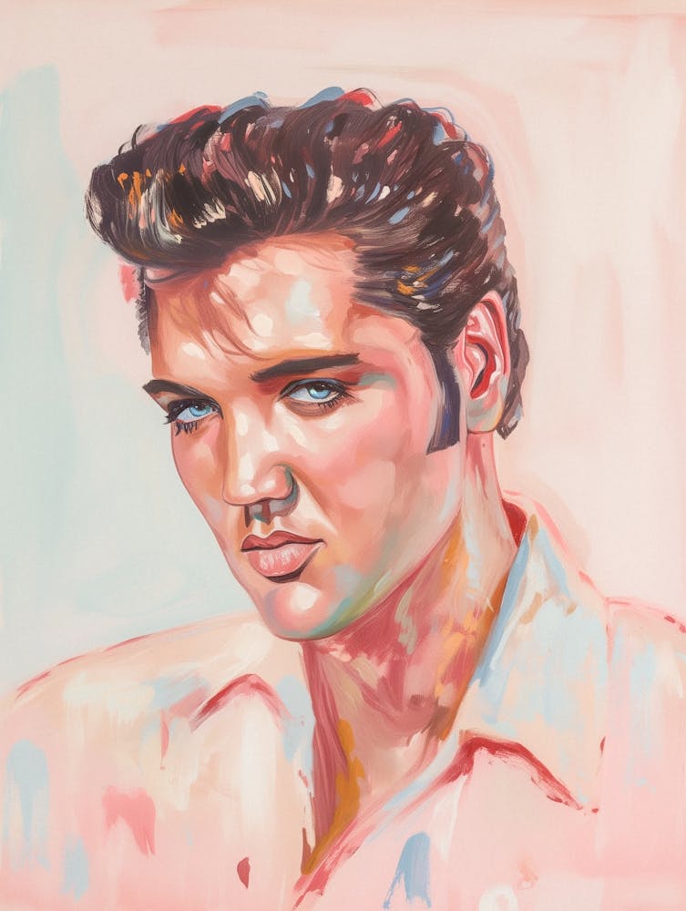 Elvis Presley Portät, King of Rock ’n’ Roll, Pastel Malerei