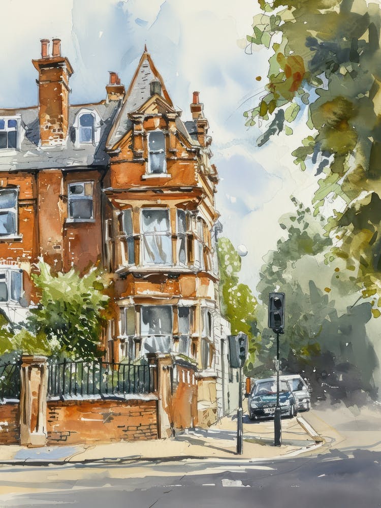 Bromley London Borough   Street Watercolour 2
