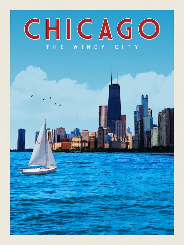 Chicago Illinois Reiseposter