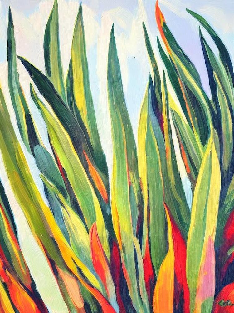 Snake Plant Impressionist Painting