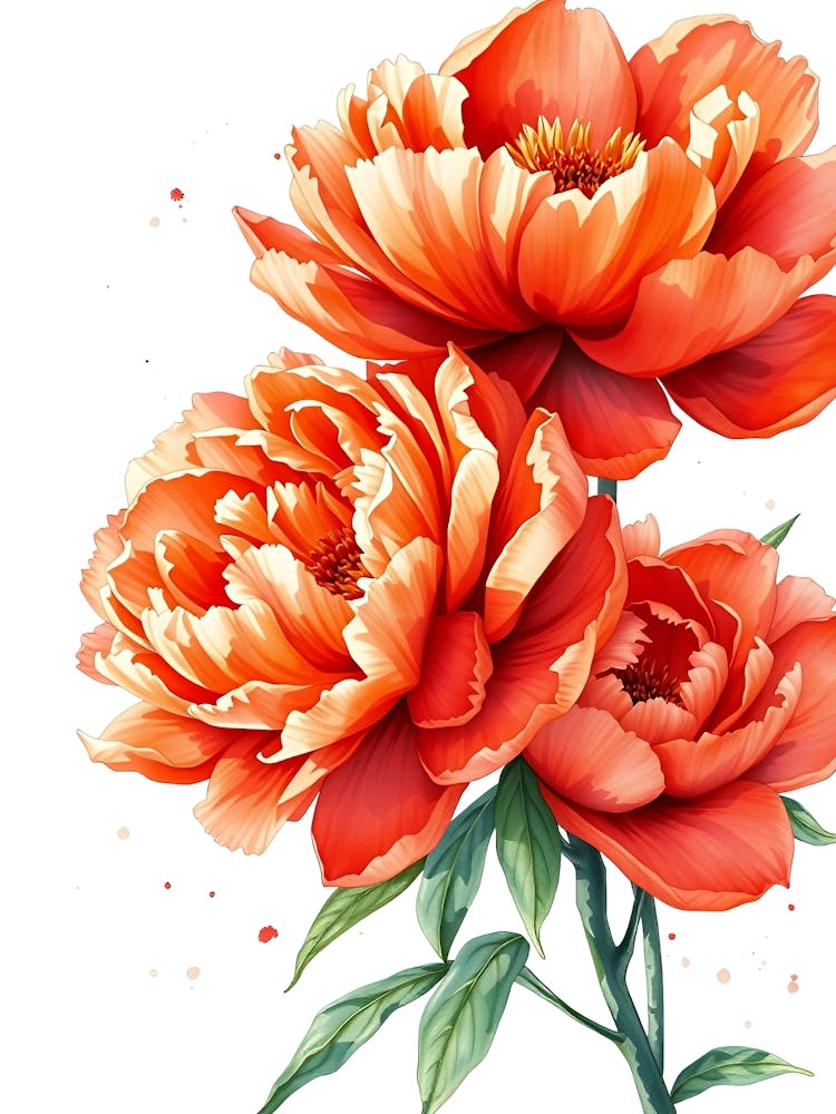 Watercolor Peonies
