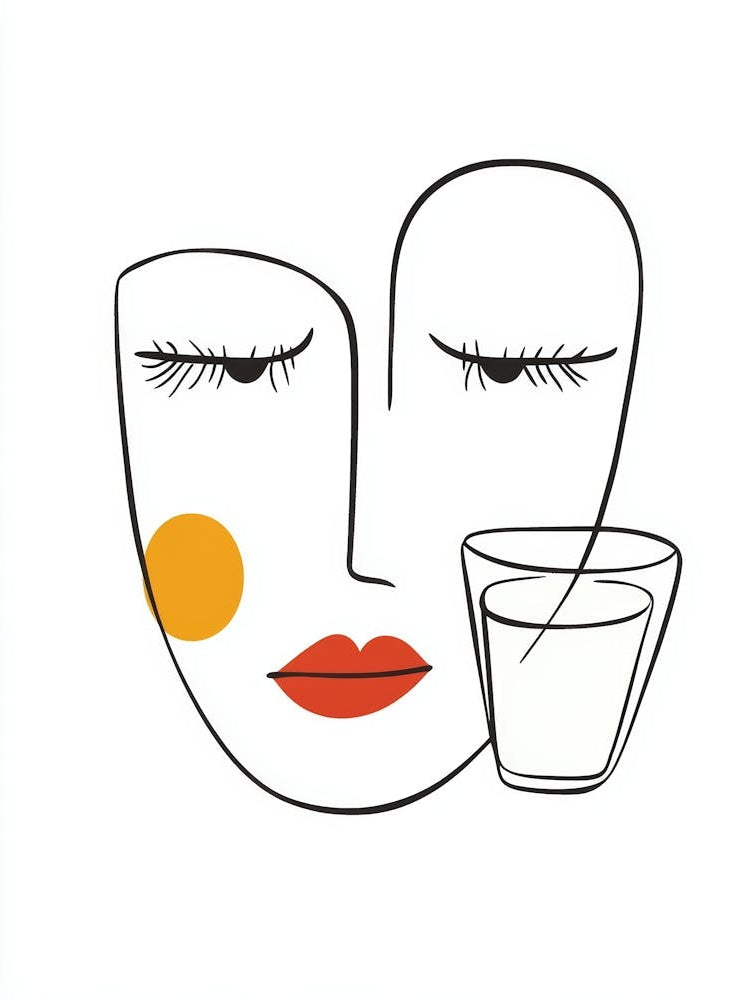 Face With A Glass Of Water