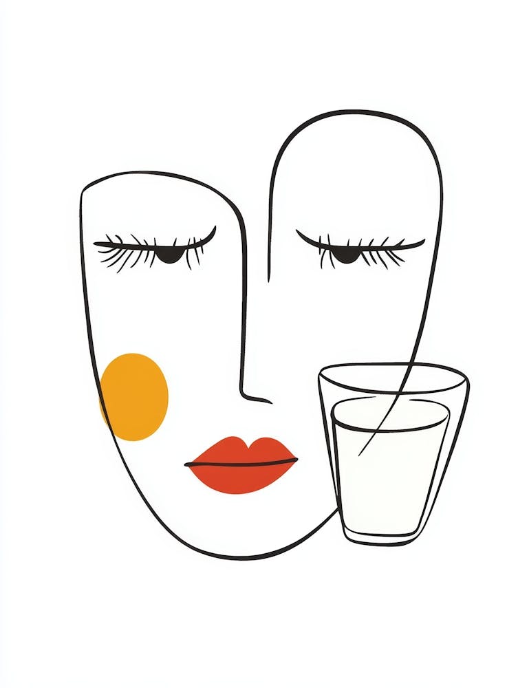 Face With A Glass Of Water