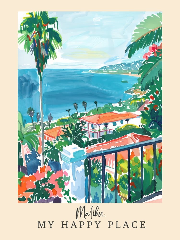 My Happy Place Malibu 2 Travel Poster