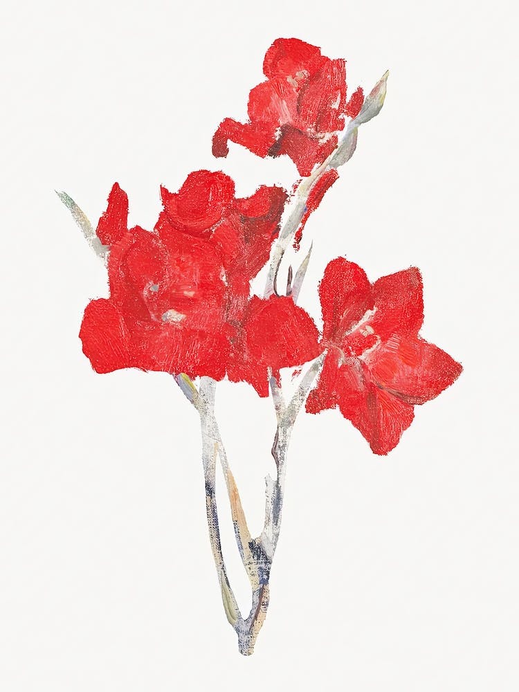 Red Gladioli, Abstract Art, Piet Mondrian