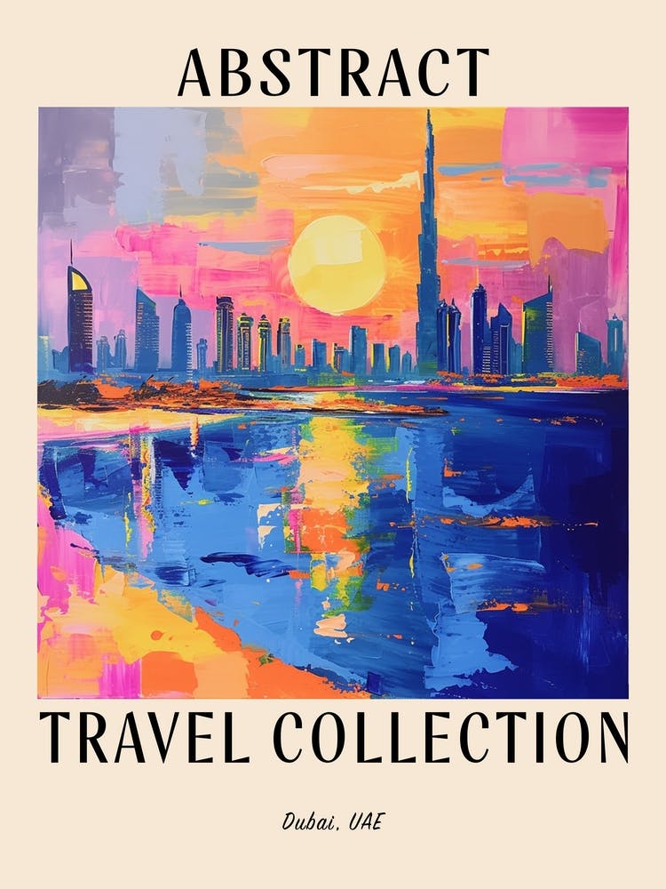 Abstract Travel Collection Poster Dubai Uae 1