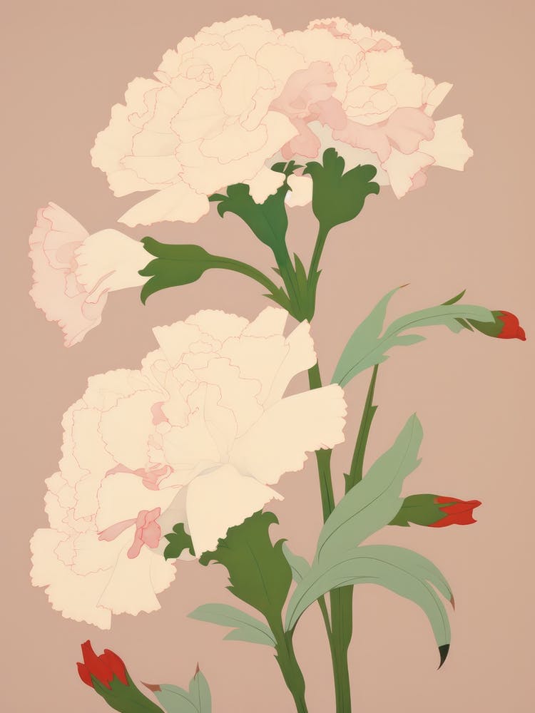 Carnations Flower Big Bold Illustration 2