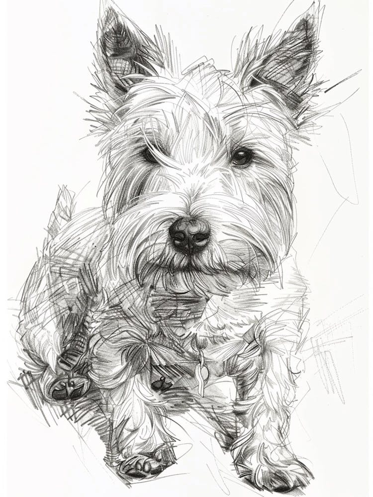 Terrier Dog Line Sketch 2