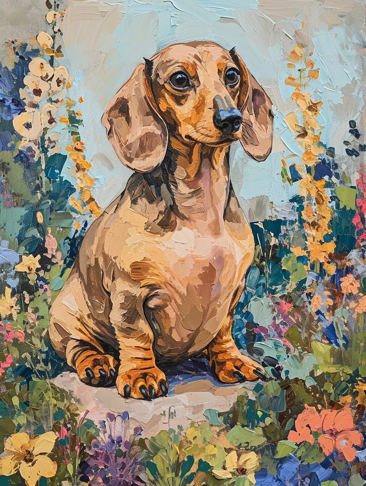 Dachshund Acrylic Painting 1