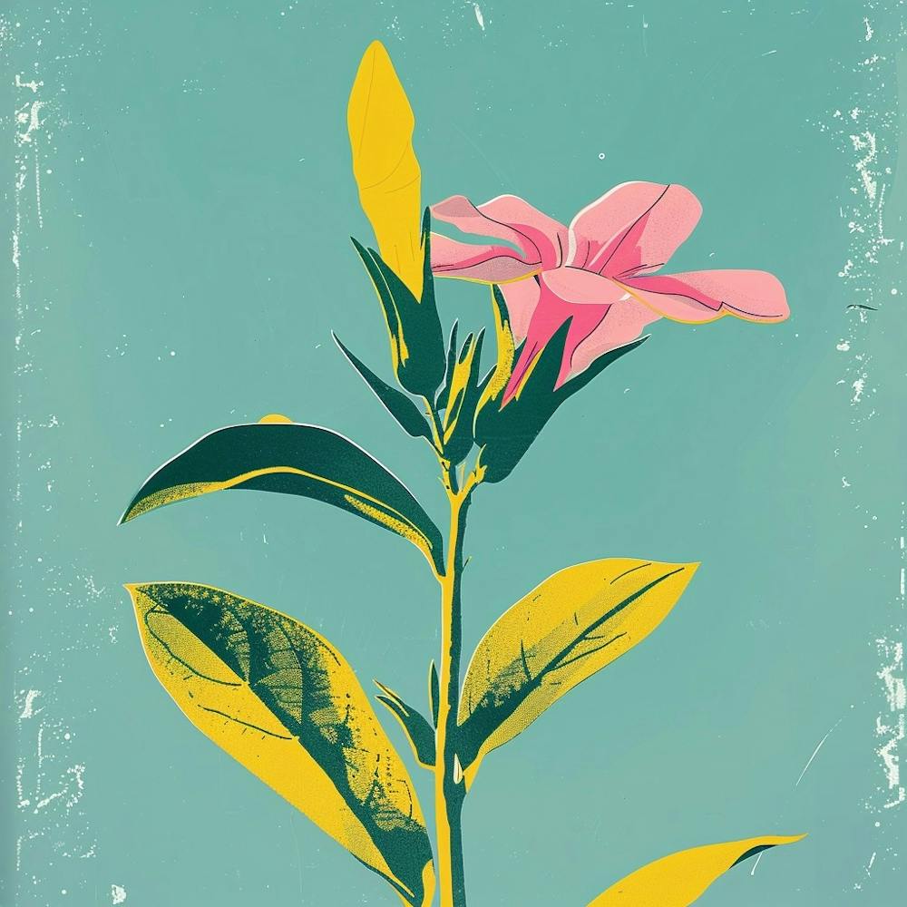 Lobelia 1 Square Flower Illustration