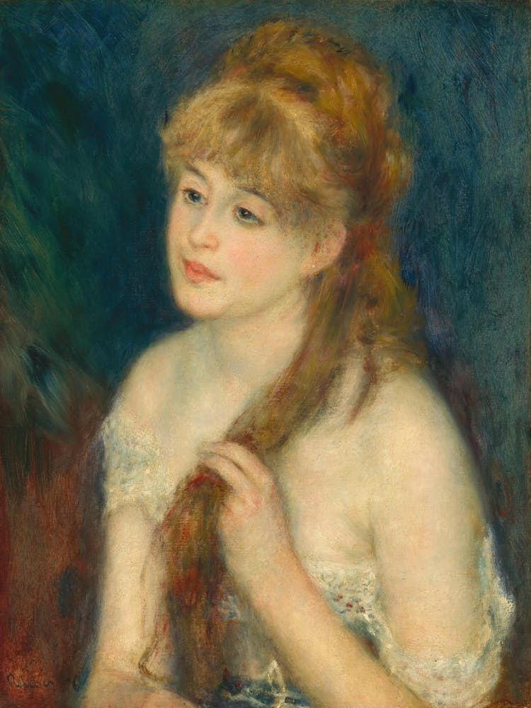Young Woman Braiding Her Hair (1876), Pierre Auguste Renoir