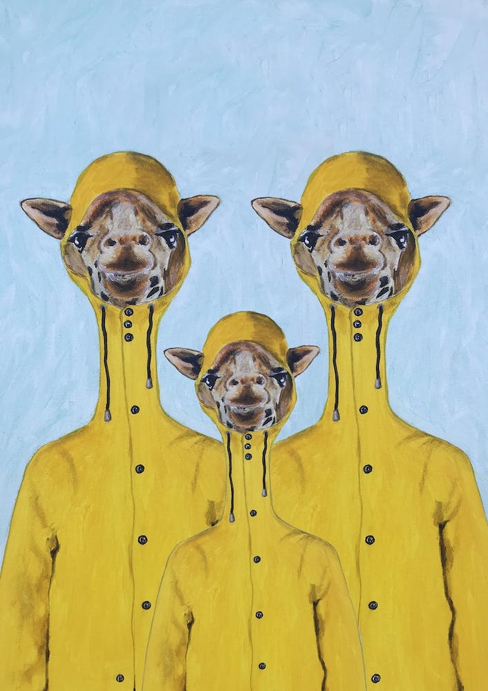 Giraffes Raincoat Familly