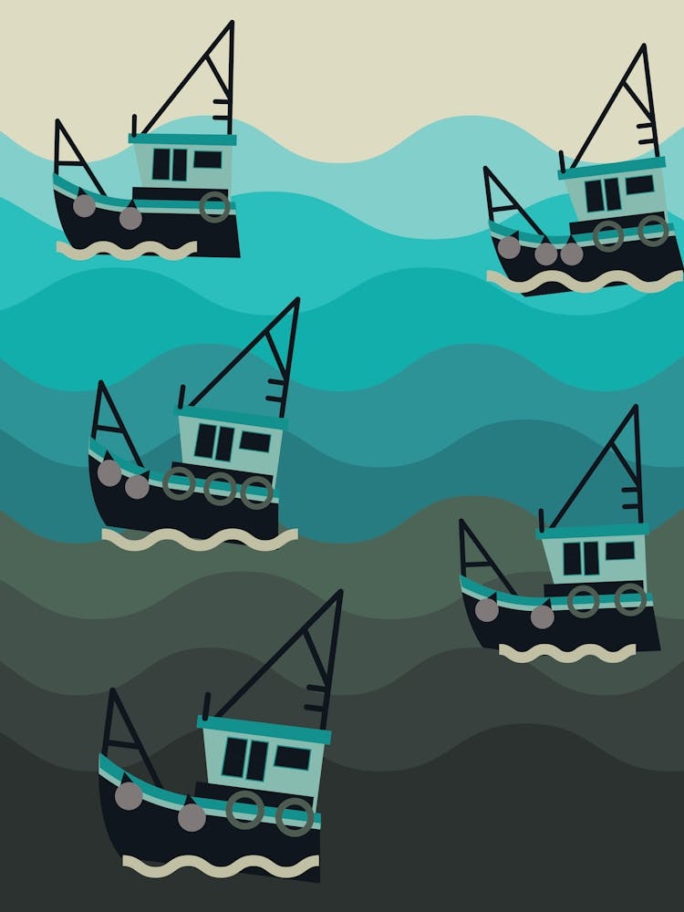 Fishing Boats In The Sea