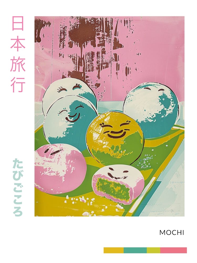 Mochi Faces Duotone Silkscreen Poster