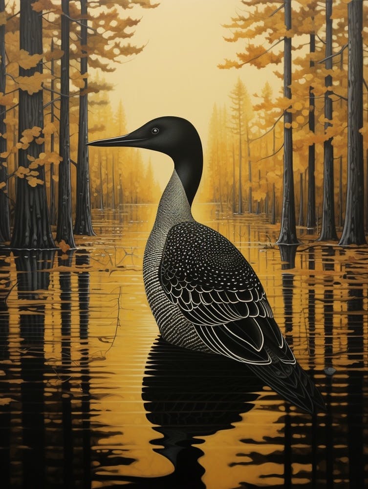 Dark And Moody Botanical Common Loon 1