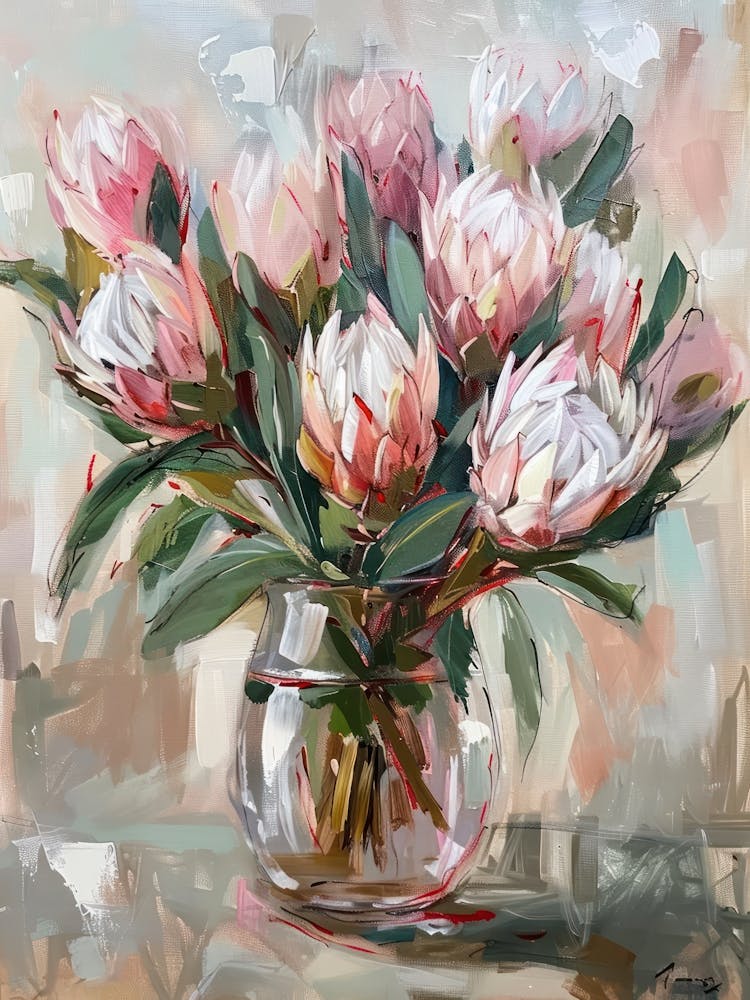 A World Of Flowers Protea 4 Painting