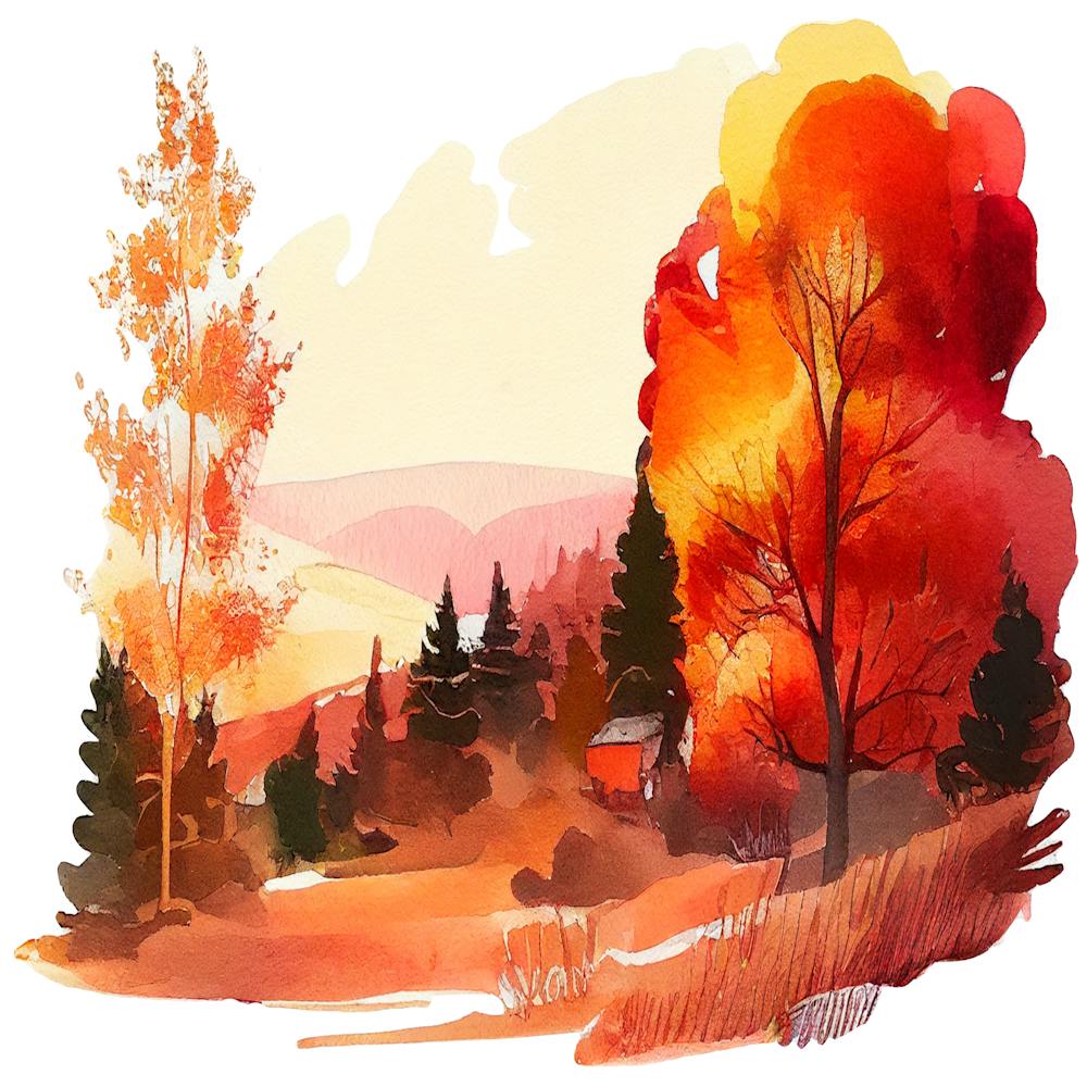 Watercolor Autumn Landscape 60