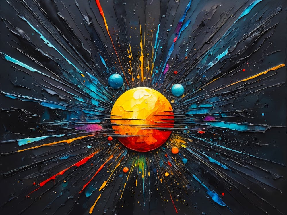 Abstraktes Gemälde Lebendige Farben 2