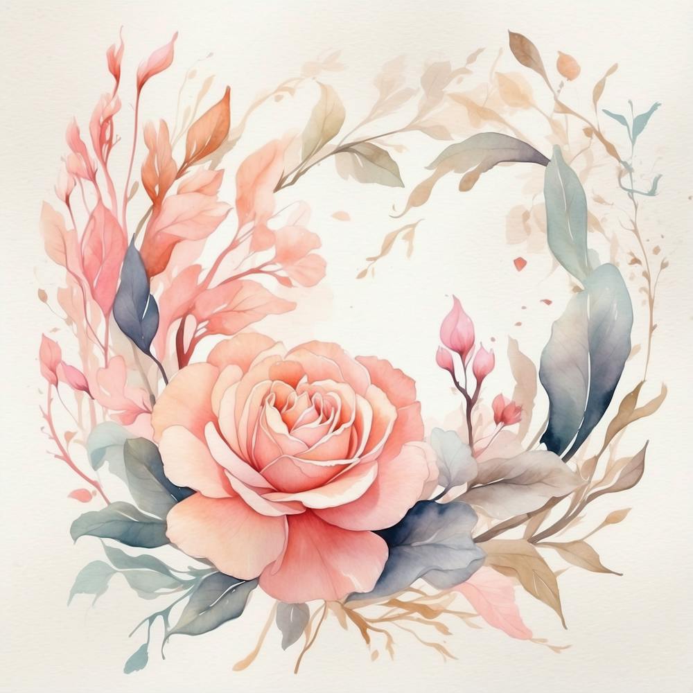 Watercolor Floral Wreath
