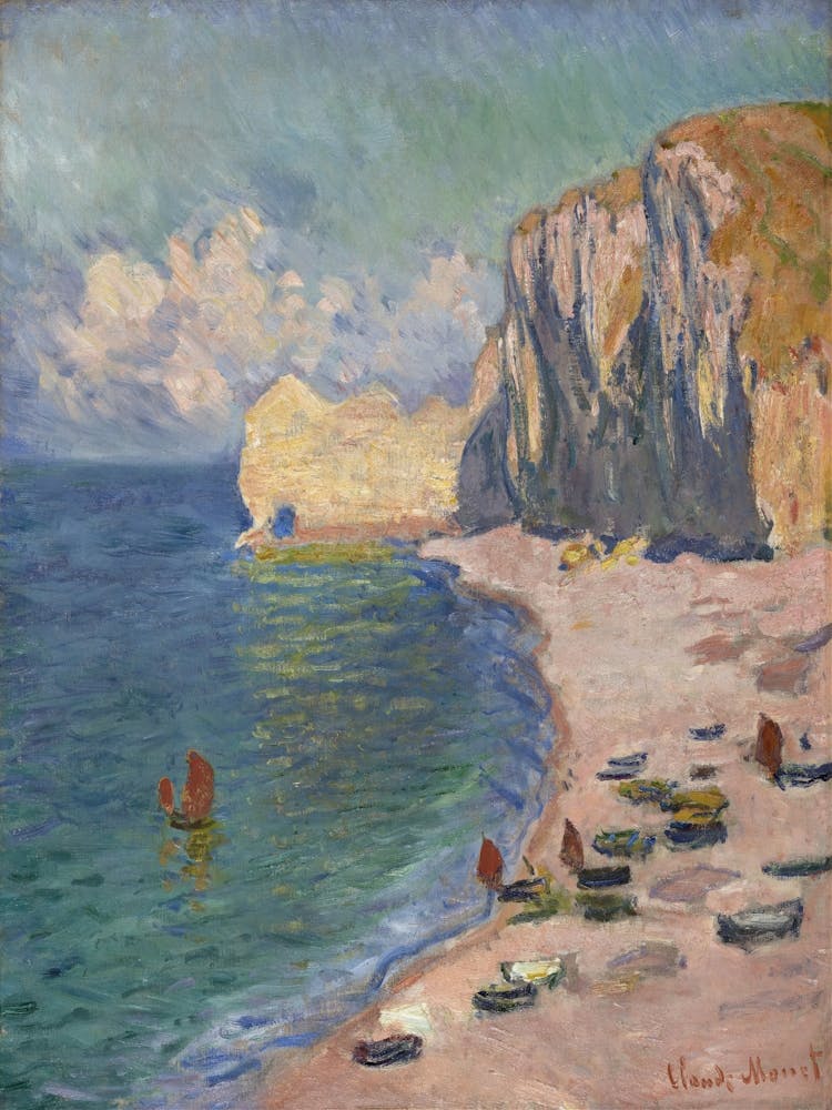 Étretat, The Beach And The Falaise D’Amont (1885)