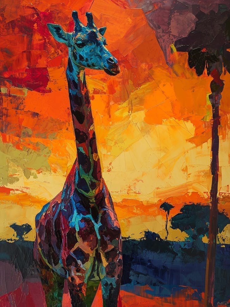 Textured Brushstroke Giraffe 2
