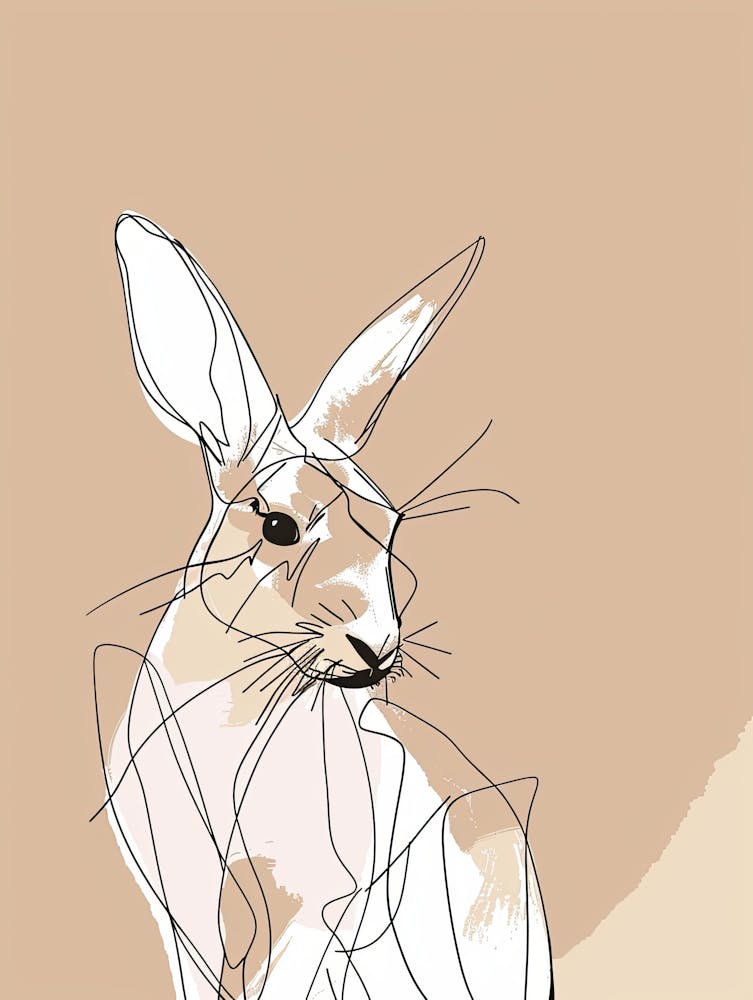 Rabbit - Boho, Line Art