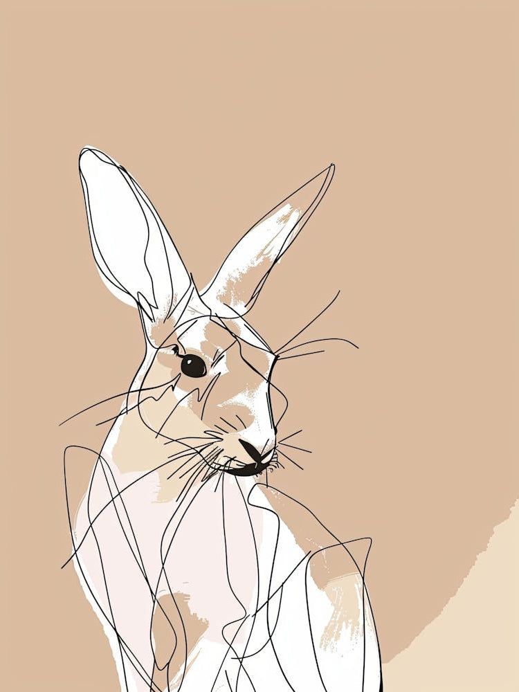 Rabbit - Boho, Line Art