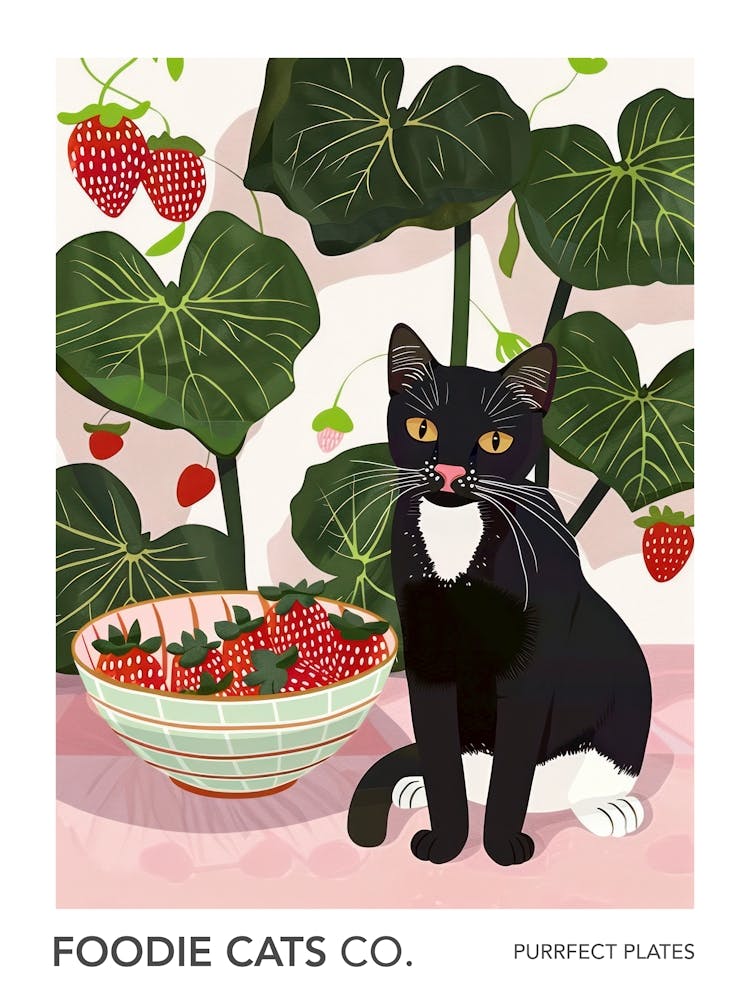 Foodie Cats Co Cat And Strawberries 3