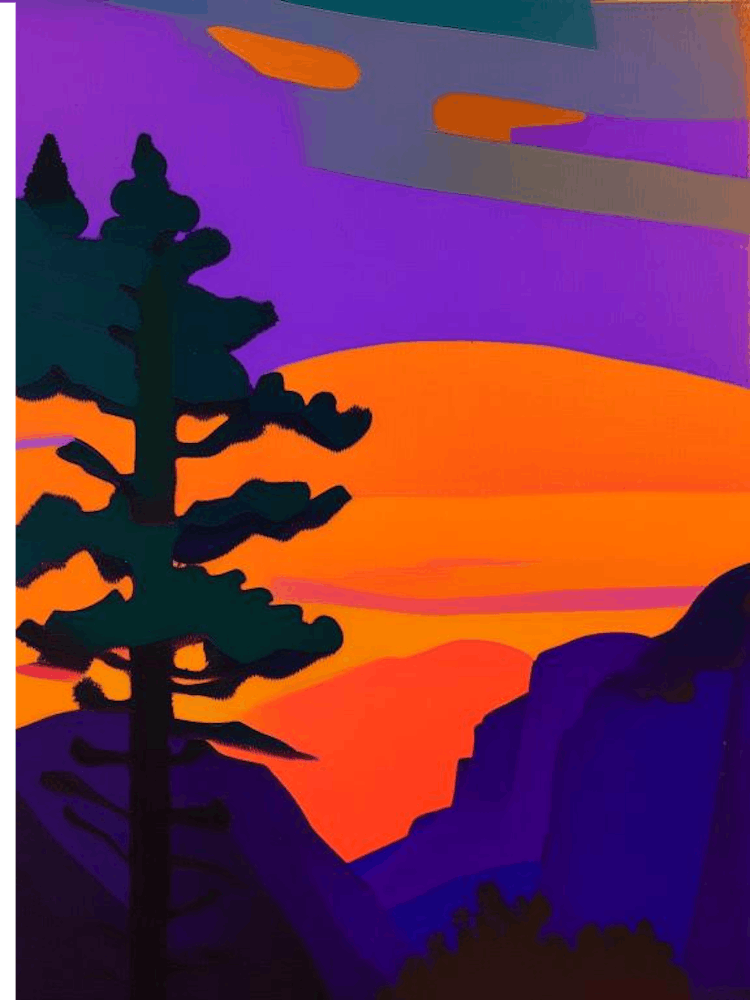 Geometric Tree Sunset