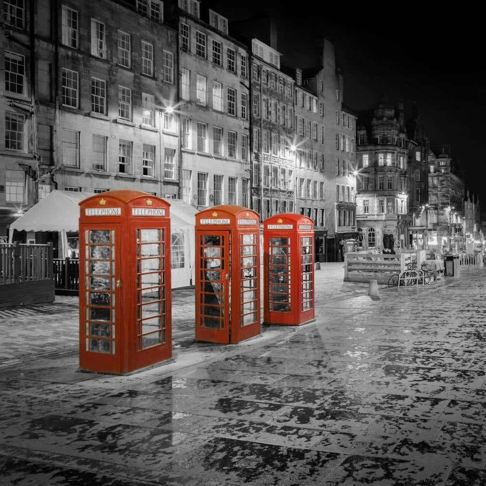 Evening Impression Of The Royal Mile In Edinburgh In Colorkey