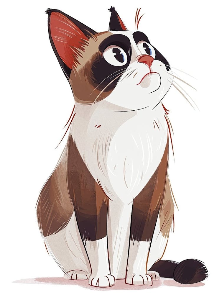 Snowshoe Cat Clipart Illustration 4