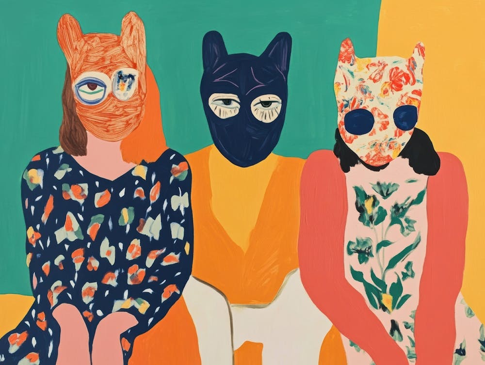 Three Women In Masks