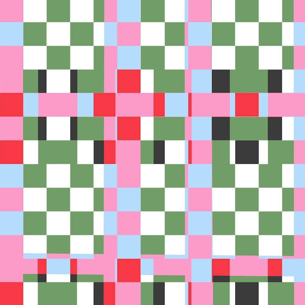 Weave Mix Pink Green Square