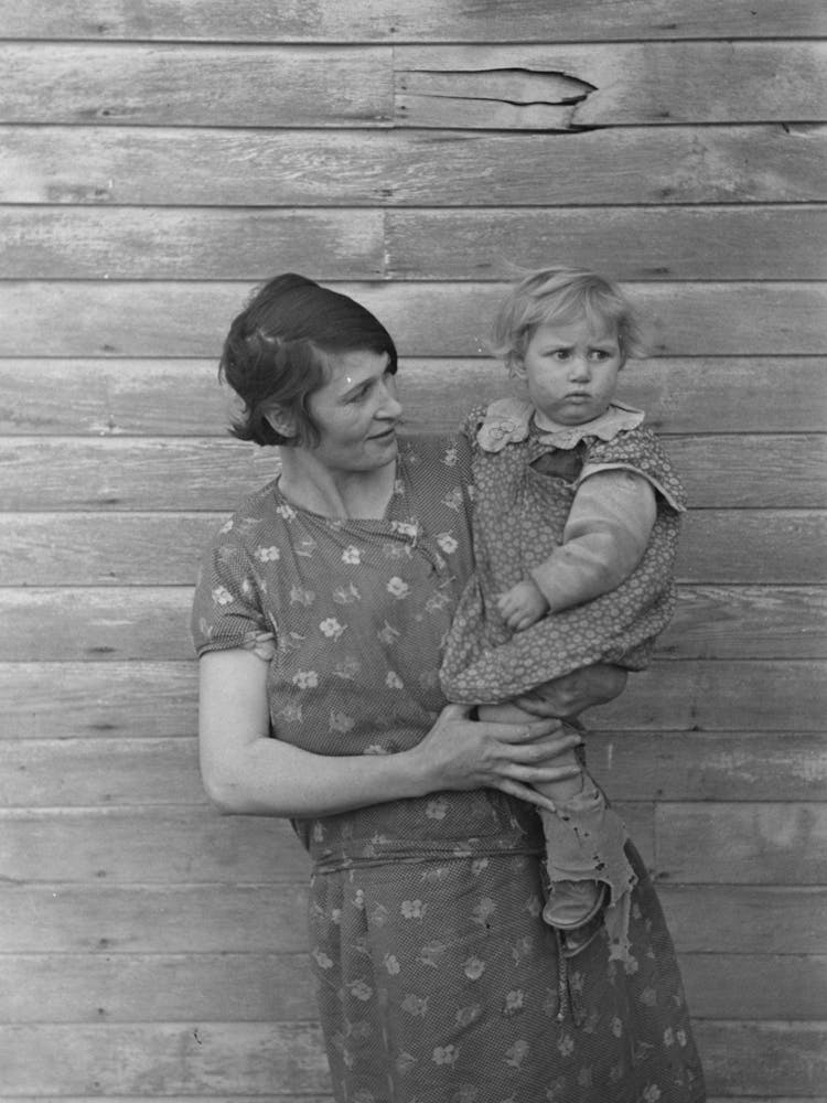 Mrs, Ed Boltinger And One Of Her Children On Farm Near Ringgold, Iowa By Russell Lee
