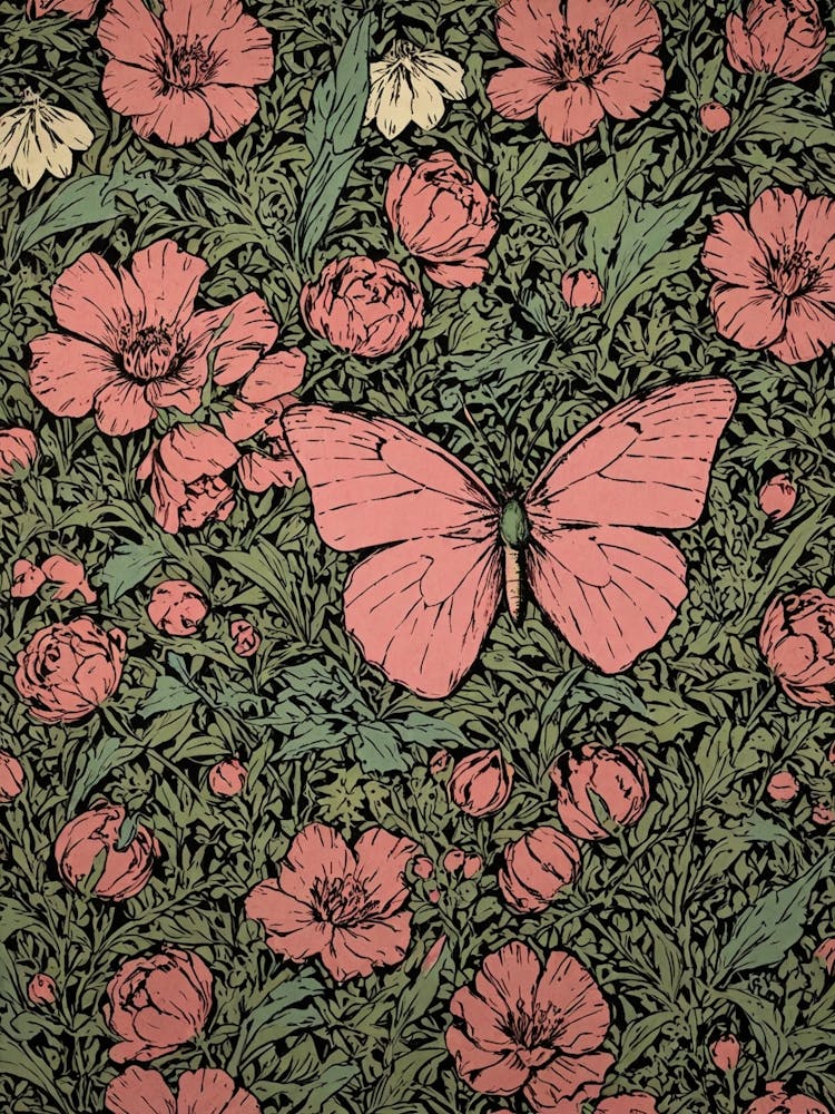 Butterfly And Flowers