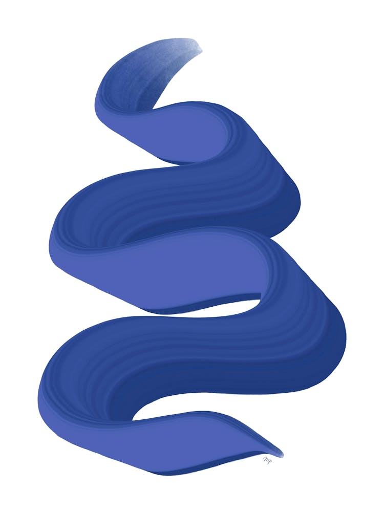 Abstract Blue Paint Snake