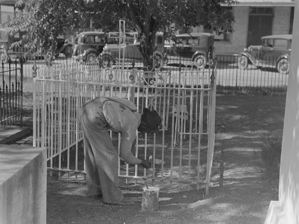 Untitled Photo, Possibly Related To Woman Decorating Family Burial Vaults In Cemetery At New Roads, Louisiana On