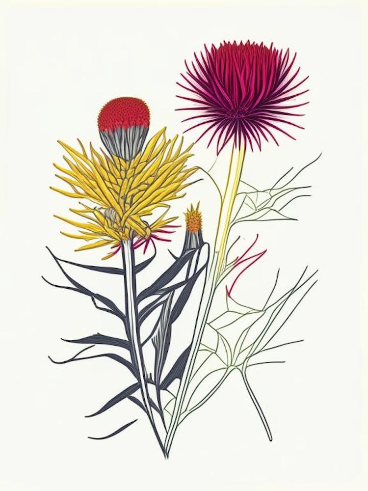 Elecampane Spices And Herbs Minimal Line Drawing 3