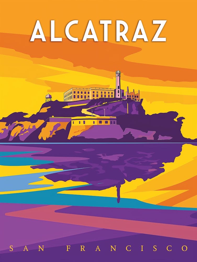 Mystery of Alcatraz with this Vintage Travel Poster