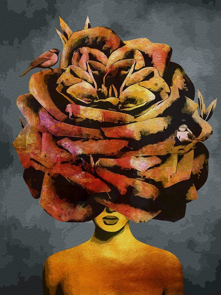 Golden Harmony Modern Oriental Canvas Art