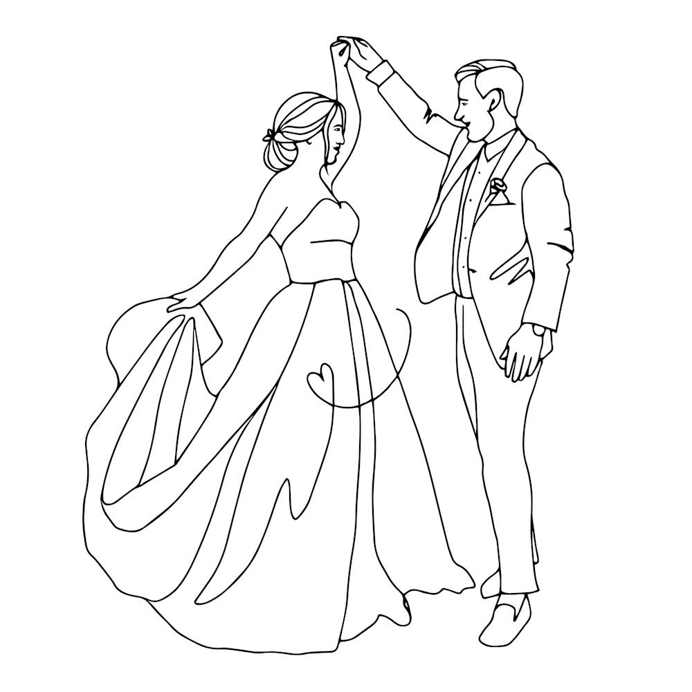 Eternal Dance – Minimalist Wedding Line Art