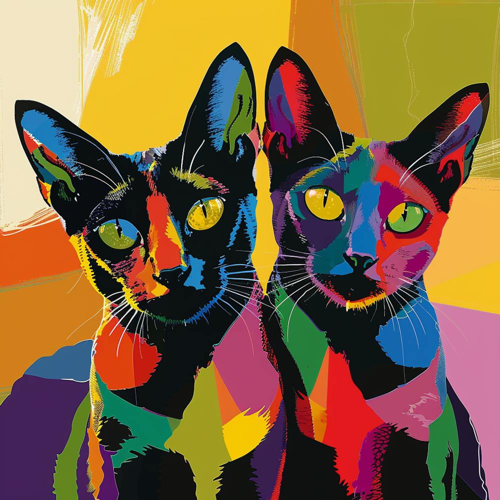 Kisha2849 Burmese Cats Colorful Picasso Style No Negative Space Ace98cee 5b97 4a71 869d 852c6d1c3856