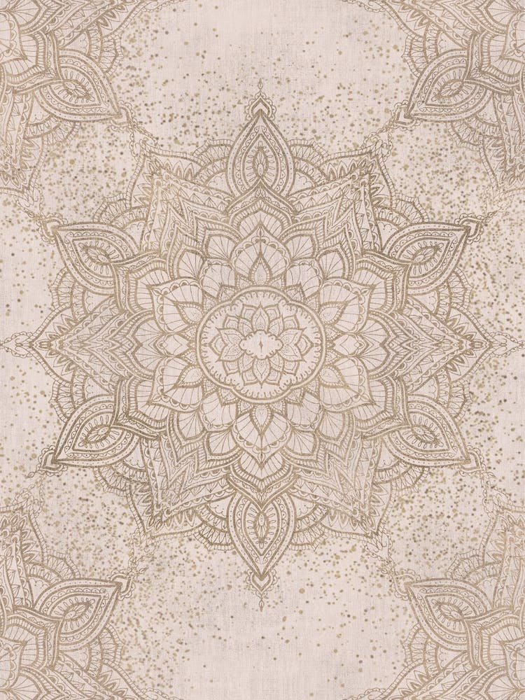 Boho Blush Golden Mandala