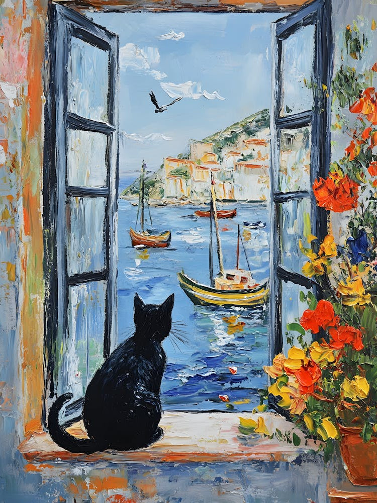 Cat At The Window 1