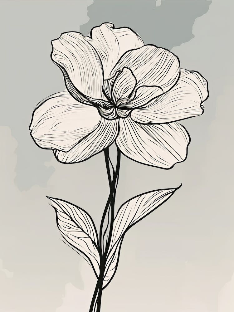 Daffodils Line Art Flowers Illustration Neutral 1