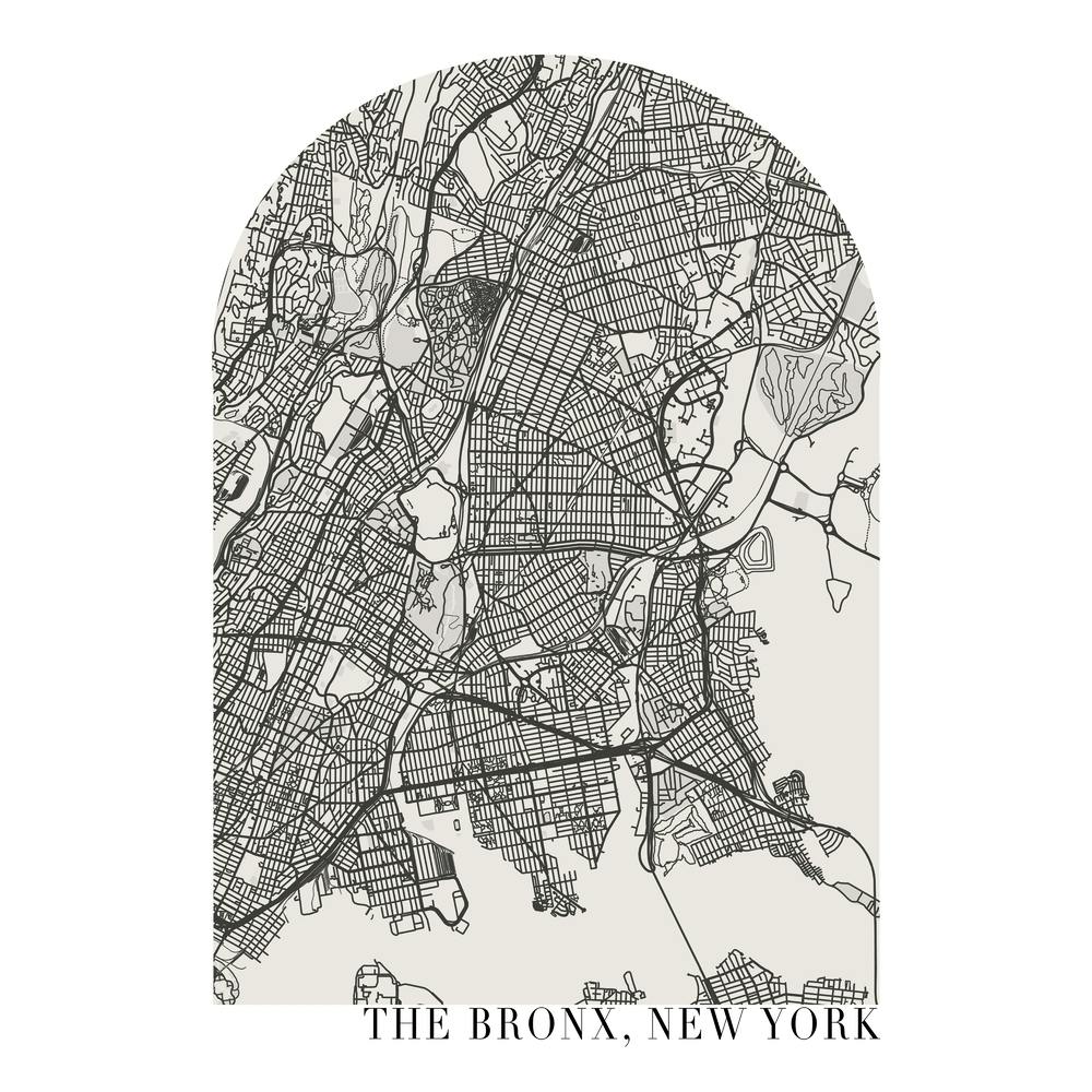 The Bronx New York Boho Minimal Arch Street Map